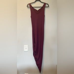 Purple slit leg maxi dress